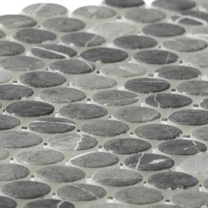 Timeless Penny Grafito Recycled Glass Matte Mosaic