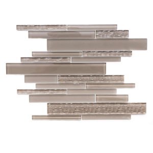 Taupe Glass Textured Mosaic