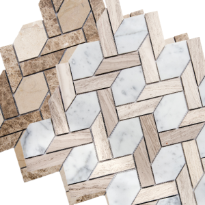 Carrara And Wooden White Marble Polished Mosaic 3